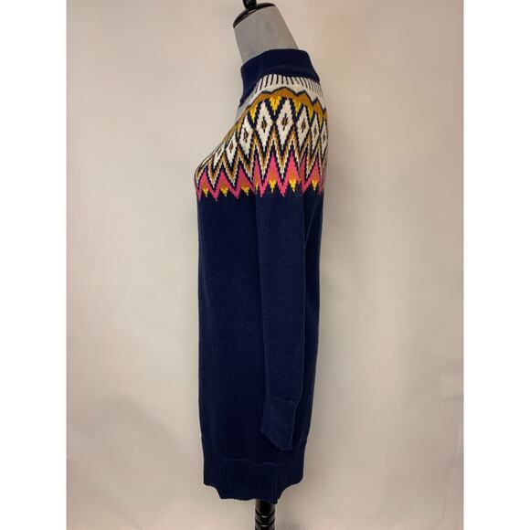 Old Navy Mini Sweater Dress Fair Isle Nordic Boho Cozy Schoolgirl Preppy Size S - Picture 3 of 9